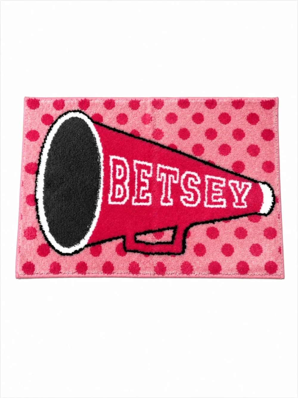NWT Betsey Johnson Pink Megaphone Bath Rug 20x30 Plush Non-Slip Polyester